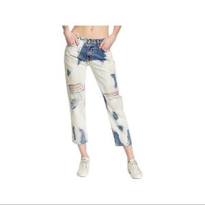 New current/elliott the vintage cropped straight dirty bleached jeans (J2)